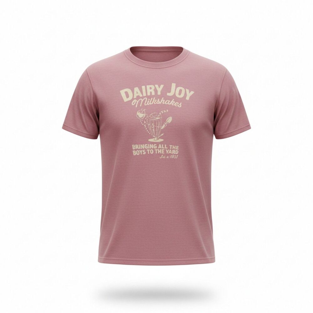 Dairy Joy Milkshakes Bringing All The Boys To The Yard Since 1958 T-Shirt. Pink.